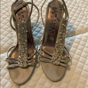 Formal Silver, sparkly, pearl sandals